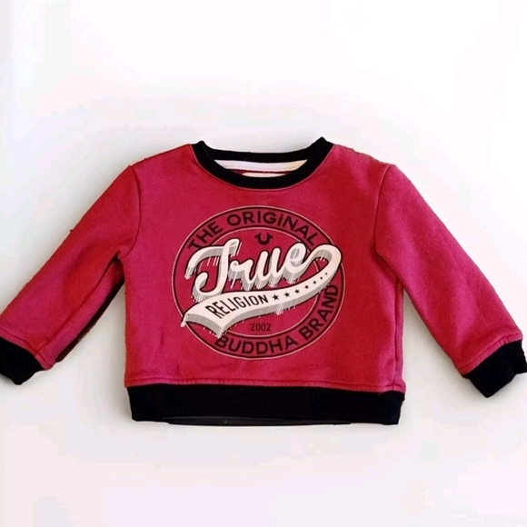 True Religion Other - True Religion Heavyweight Sweatshirt Size 18 Month Colors Maroon Black White